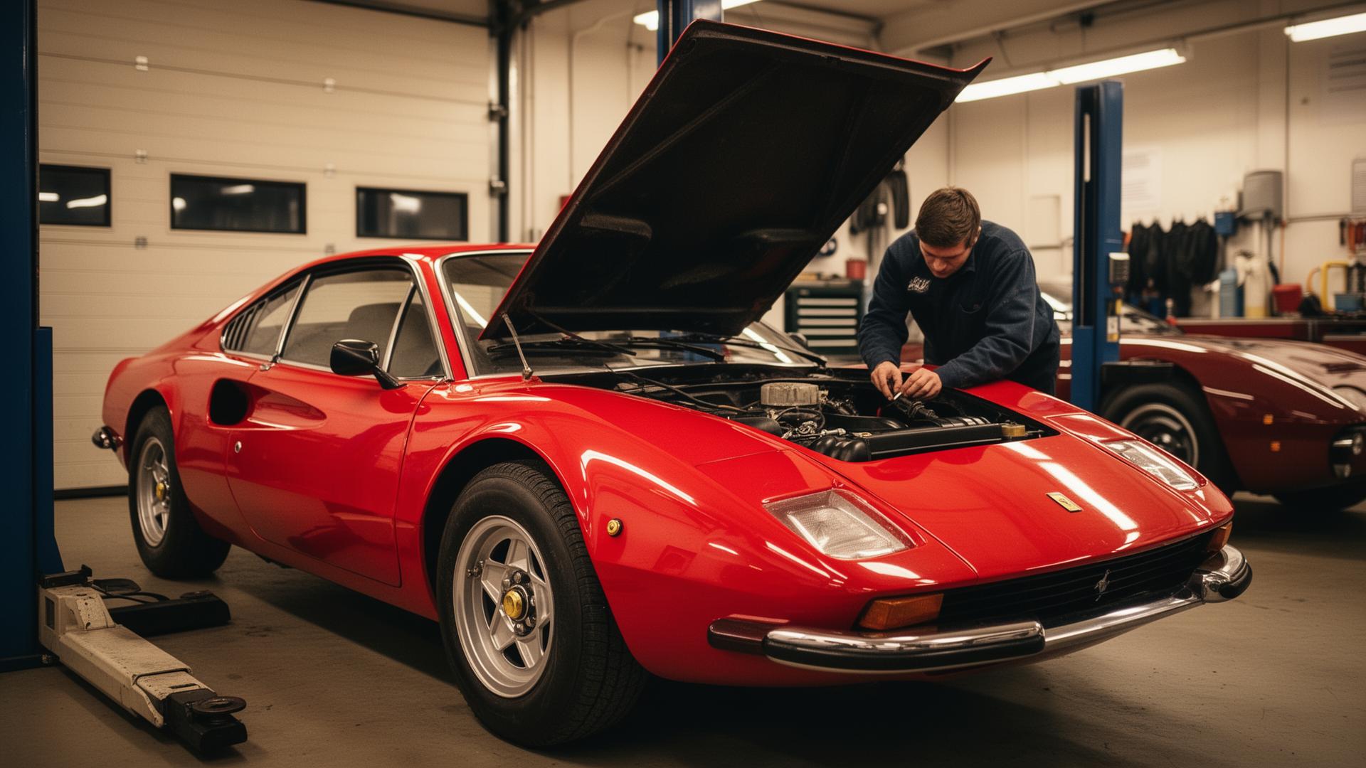 Klassisk Ferrari på service hos Auto Sportiva